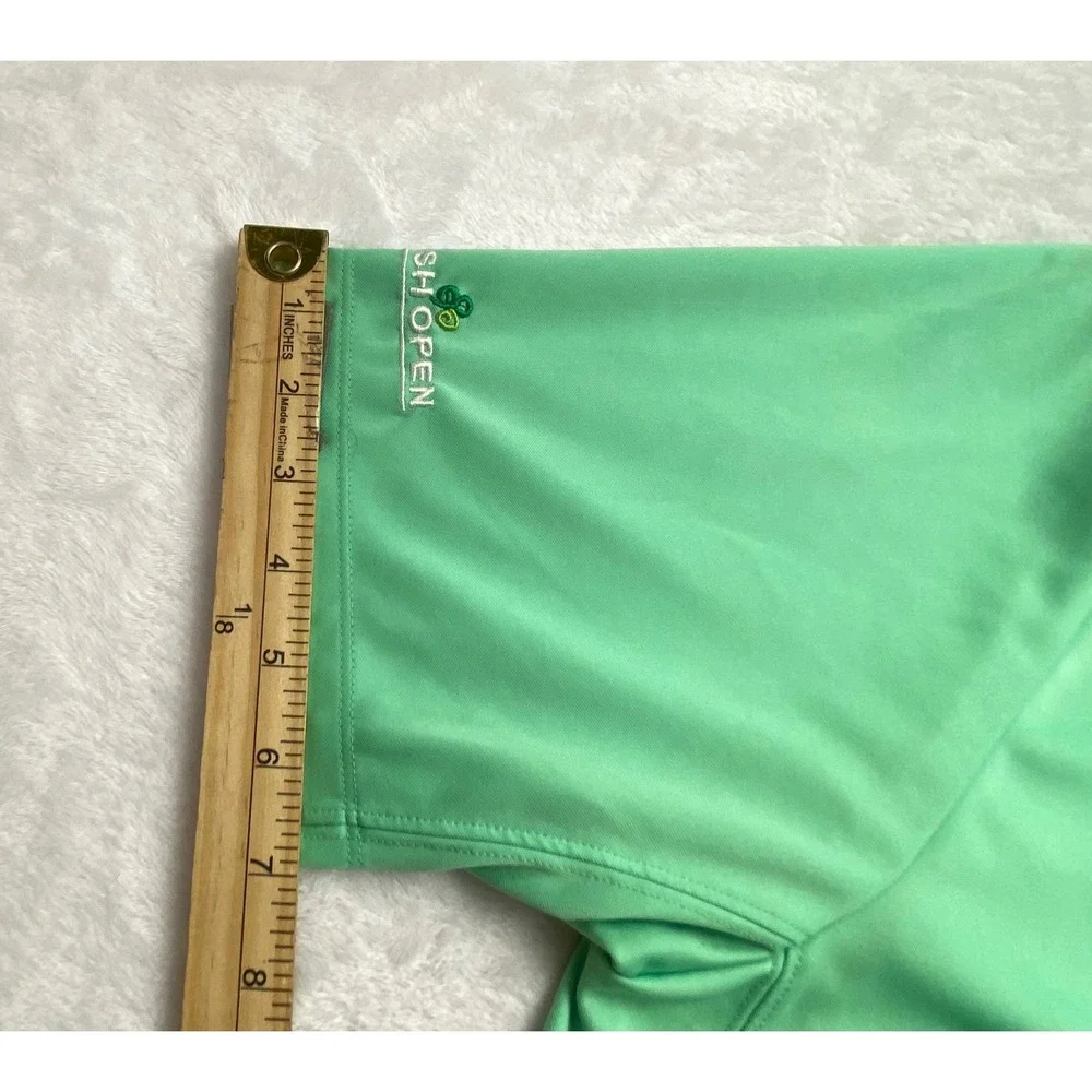 Nike Golf Dri-FIT Polo Shirt Mens XL Green Irish Open Shamrock Logo Short Sleeve